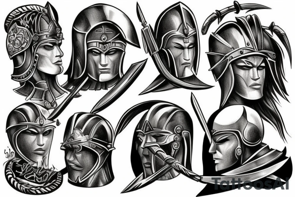 Spartan warrior tattoo idea