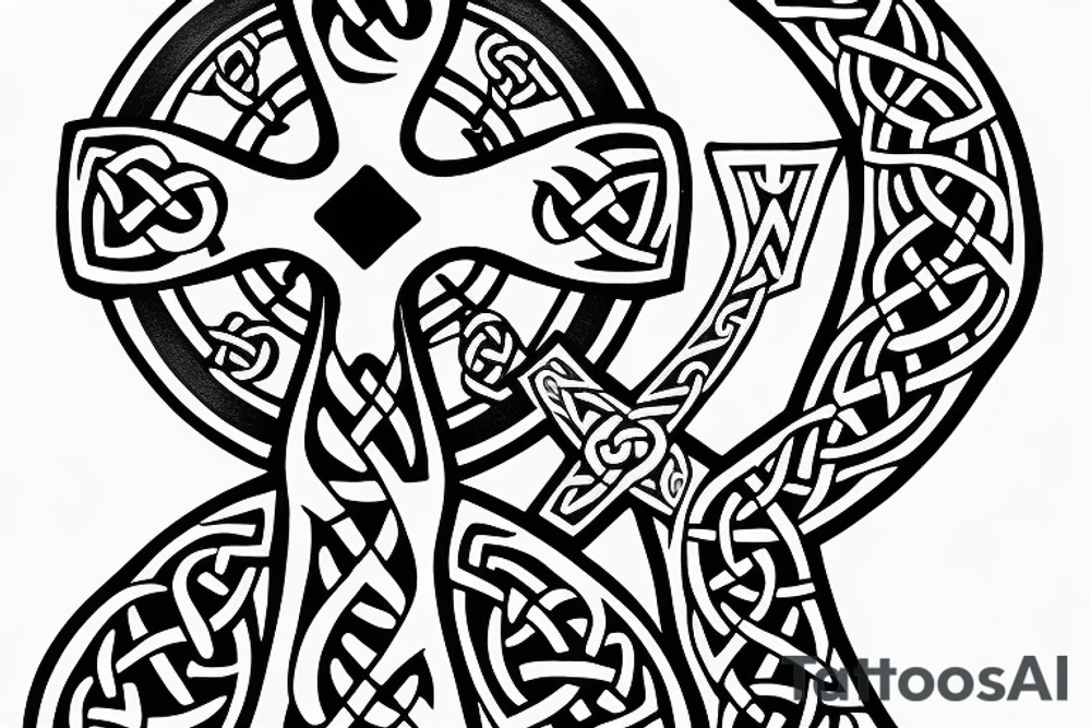 a celtic cross with the irish blessing prayer tattoo idea