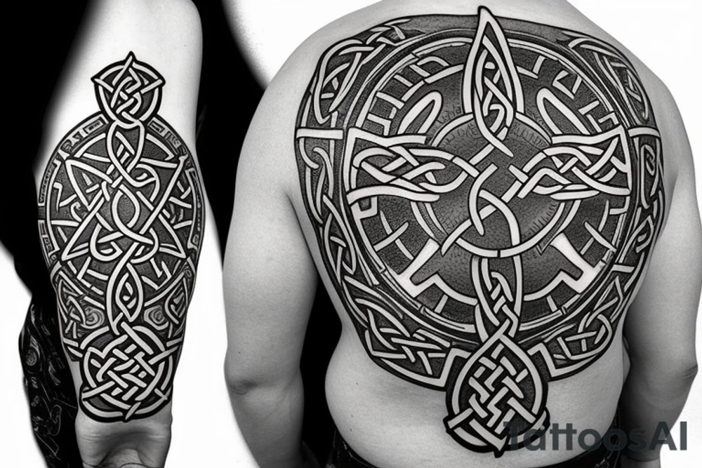 a celtic cross with the irish prayer tattoo idea