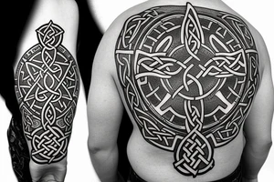 a celtic cross with the irish prayer tattoo idea