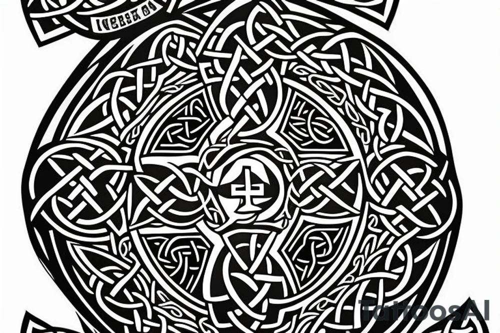 a celtic cross with the irish prayer tattoo idea
