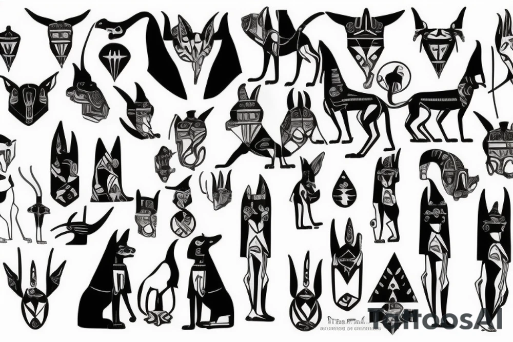 Anubis standing tattoo idea