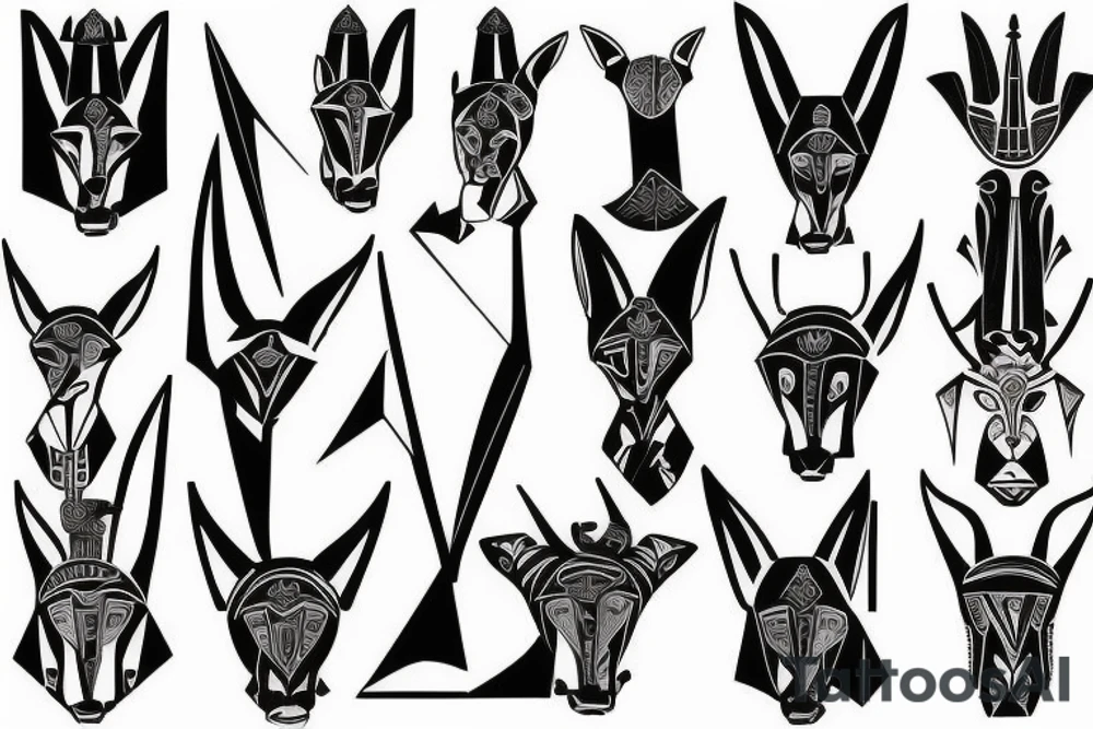 Anubis standing tattoo idea