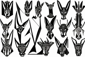 Anubis standing tattoo idea