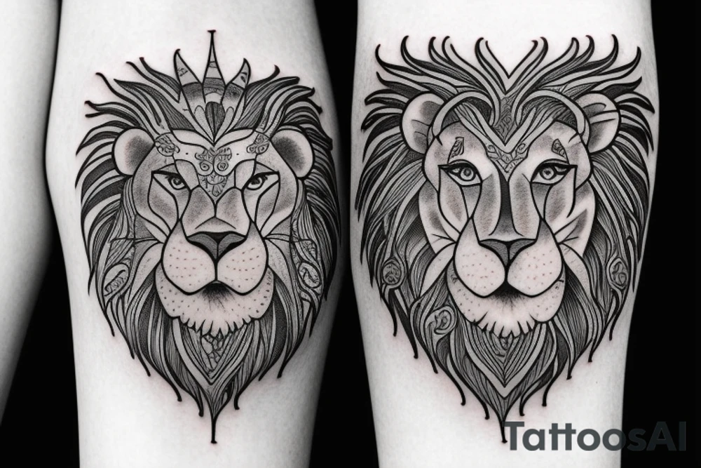 Female Lionness tattoo idea