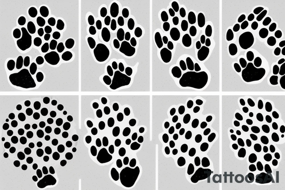 Dog in a paw print tattoo idea