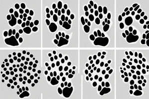 Dog in a paw print tattoo idea