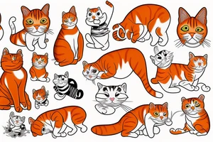 An orange and white cat with winnie the pooh tattoo idea