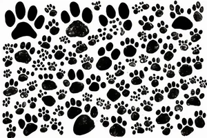 Dog in a paw print tattoo idea