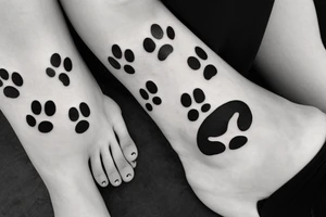 Dog in a paw print tattoo idea
