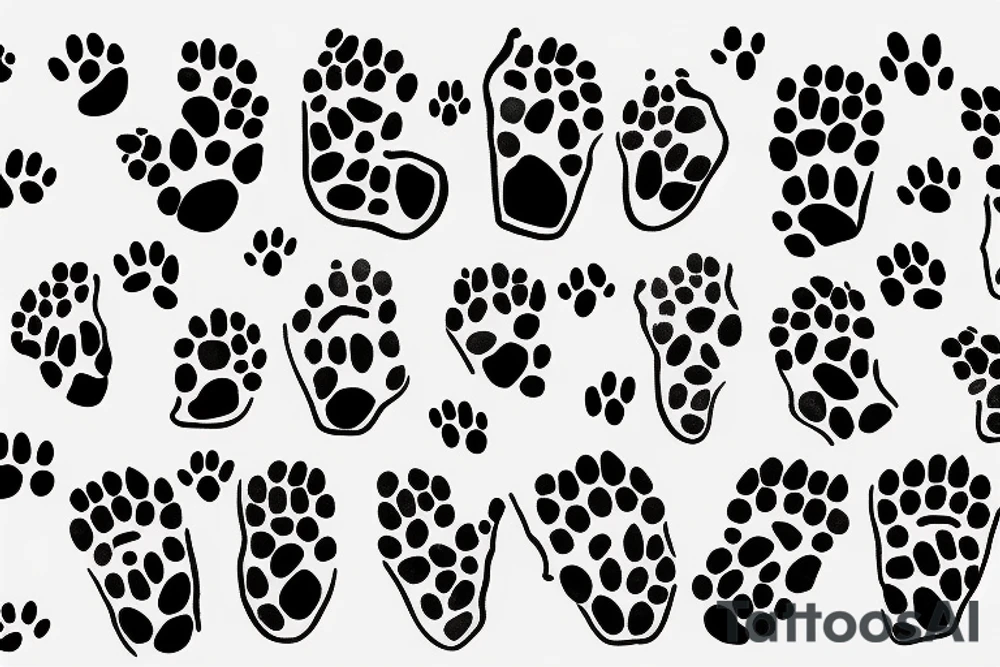 Dog in a paw print tattoo idea