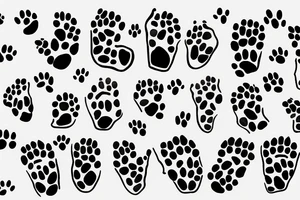Dog in a paw print tattoo idea