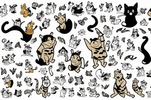 Winnie the pooh with a cat tattoo idea