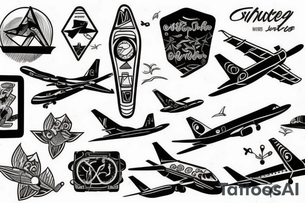 air plane traveling tattoo idea