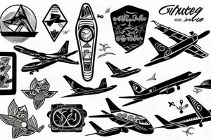 air plane traveling tattoo idea