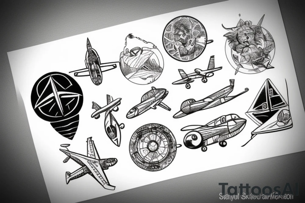 air plane traveling tattoo idea
