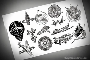 air plane traveling tattoo idea