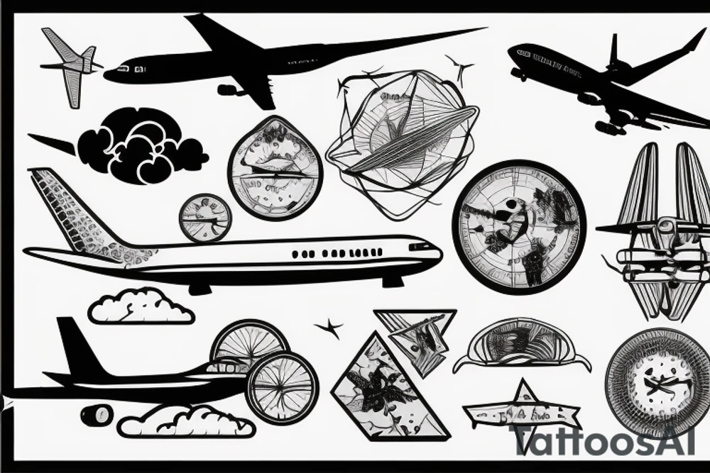 air plane traveling tattoo idea