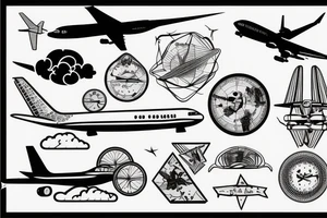 air plane traveling tattoo idea