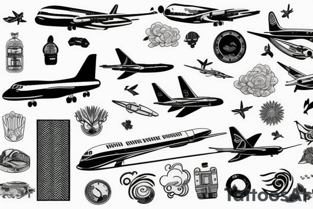 air plane traveling tattoo idea