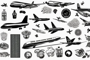 air plane traveling tattoo idea