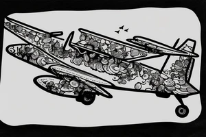 airplane coming out of a suitcase tattoo idea