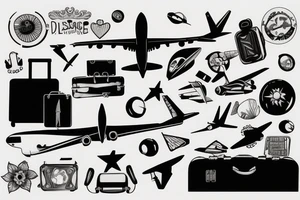 airplane suitcase tattoo idea