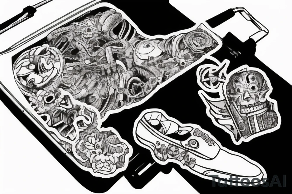 airplane suitcase tattoo idea