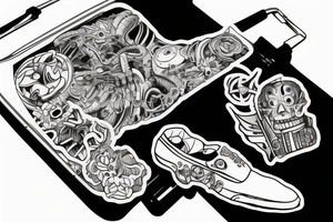 airplane suitcase tattoo idea