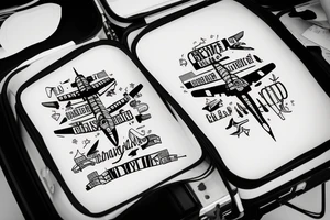 airplane suitcase tattoo idea