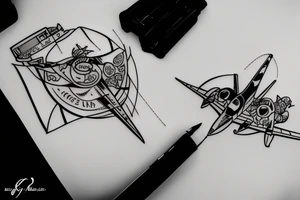 airplane suitcase tattoo idea