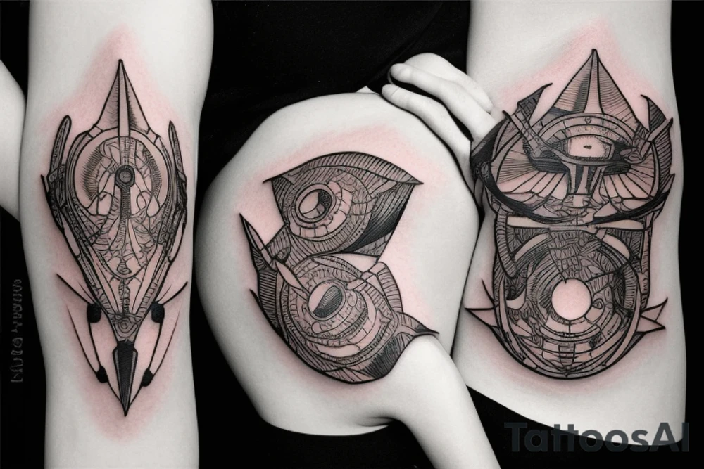 A girl with luggage wants to travel with airplane tattoo idea
