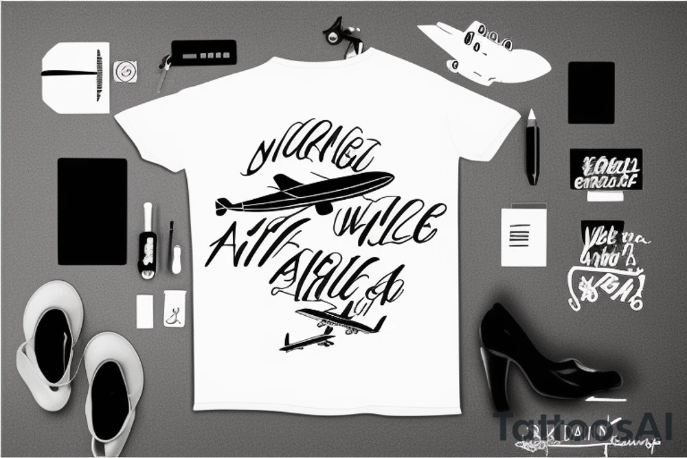 A girl with luggage wants to travel with airplane tattoo idea