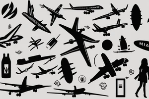 A minimal girl with a minimal luggage wants to travel with a minimal 
airplane tattoo idea