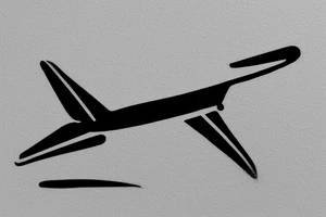 A minimal airplane coming out from a minimal luggage to fly tattoo idea