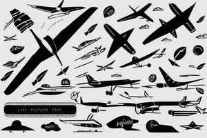 A minimal airplane coming out from a minimal bag to fly tattoo idea