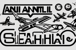 A minimal airplane coming out from a minimal bag to fly tattoo idea