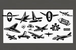 airplane luggage tattoo idea