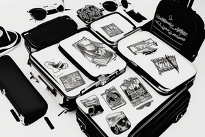 airplane luggage travel tattoo idea