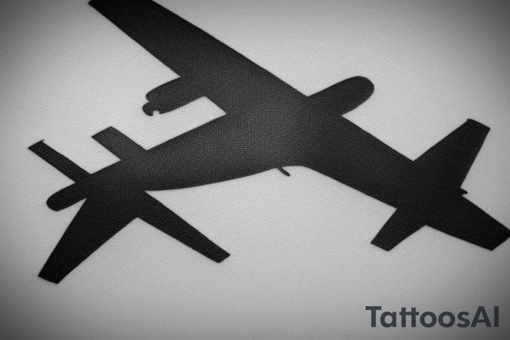 a minimal tattoo shows an airplane flying out of a suitcase to travel tattoo idea