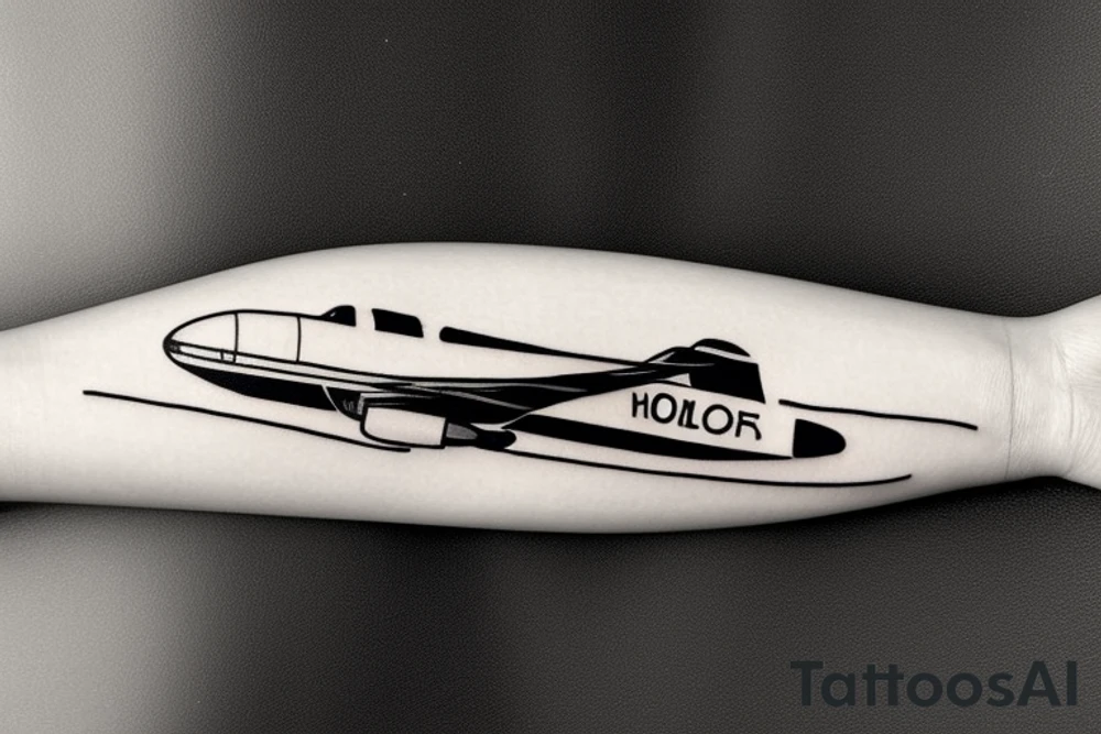 a minimal tattoo shows an airplane flying out of a suitcase to travel tattoo idea