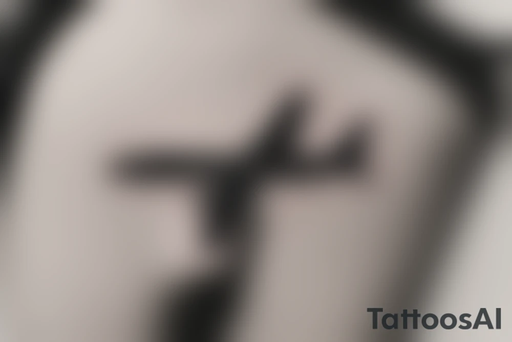 a minimal tattoo shows an airplane flying out of a suitcase to travel tattoo idea