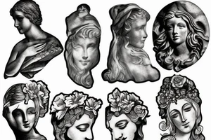 a roman marble statue tattoo idea