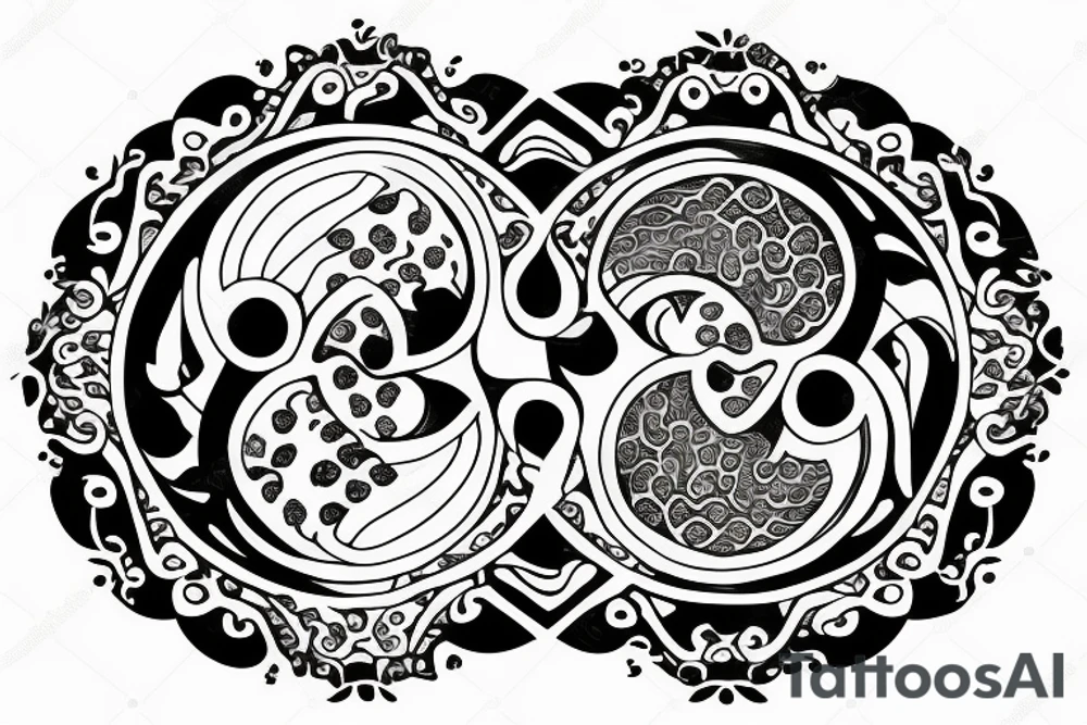 smiley yin yang tattoo idea
