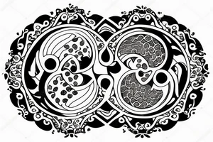 smiley yin yang tattoo idea