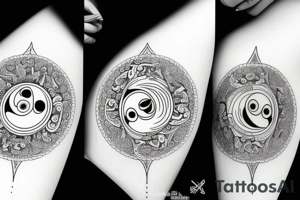 smiley yin yang tattoo idea