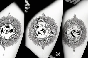 smiley yin yang tattoo idea