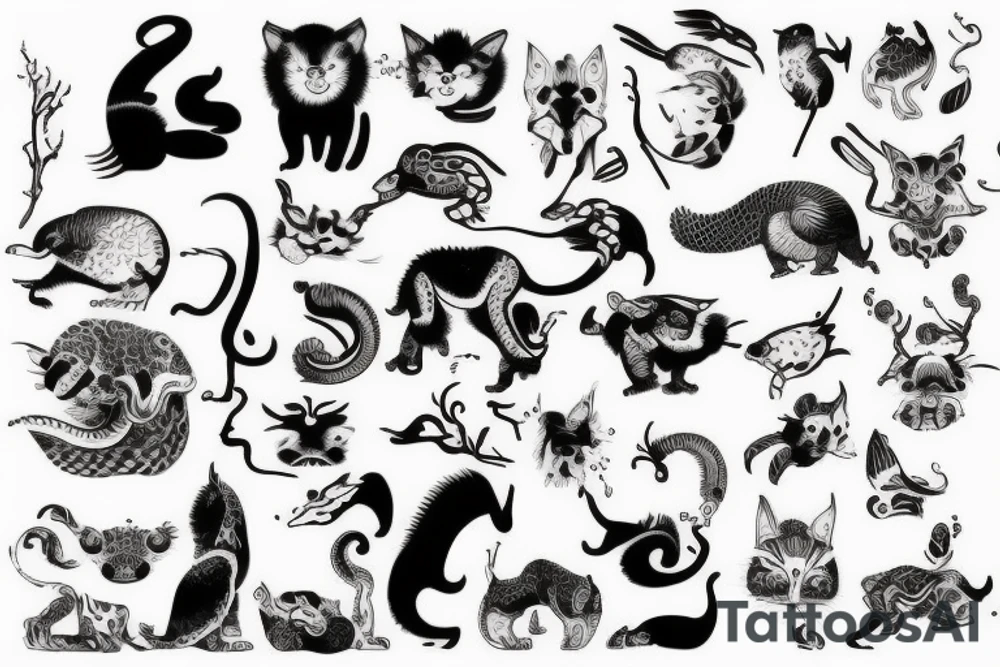 chinese animals tattoo idea