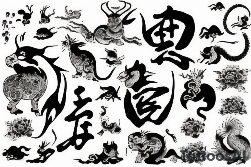 chinese animals tattoo idea