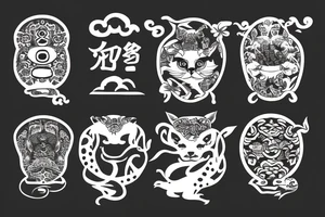 chinese animals tattoo idea
